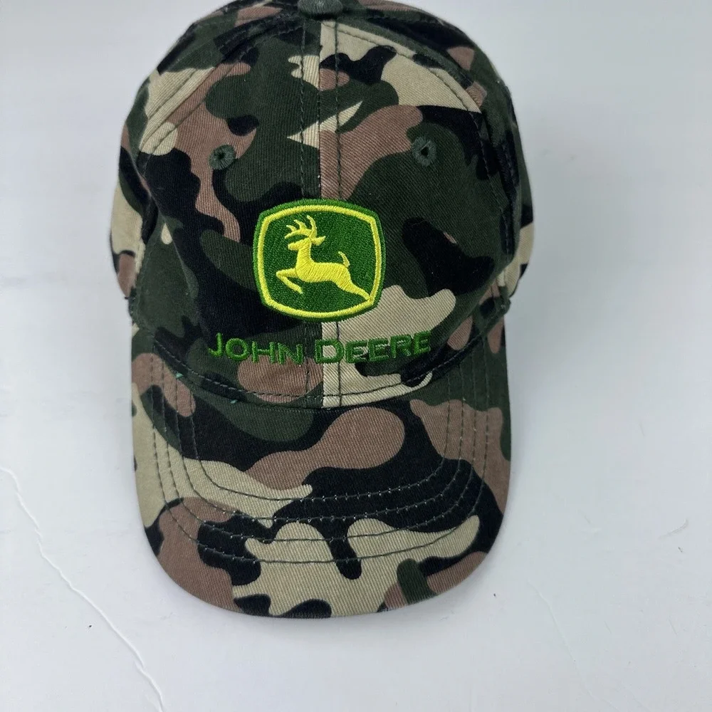 John Deere Hat Cap Camo TODDLER One Size Kids Green Adjustable Strapback